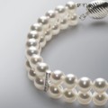 2 Strand Divider Pearl Bracelet with White Freshwater  6.5-6.0 mm Pearls