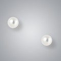 Pearl Stud Earrings with White Freshwater 7.0-6.5 mm Pearls