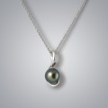 Treble Pearl Pendant with Treated Black Freshwater Pearl