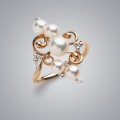 5 Pearl Ring with White Freshwater Pearls