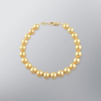 Pearl Bracelet with Treated Golden Japanese Akoya 7.5-7.0 mm Pearls