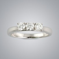 3 Stone Diamond Ring, SI clarity, G color