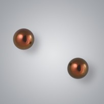 Pearl Stud Earrings with Treated Brown Freshwater 8.5-8.0 mm Pearls