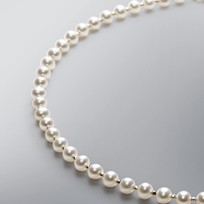 Pearl Necklace with White Freshwater 5.5-5.0 mm and Gold Beads