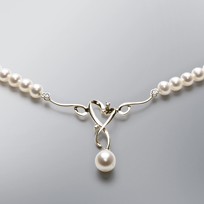 Heart Pearl Necklace with White Freshwater Pearls