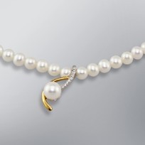 Pearl Necklace with White Freshwater 7.5-5.0 mm Pearls