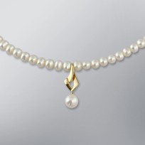 Pearl Necklace with White Freshwater 8.0-5.0 mm Pearls