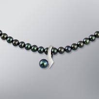 Pearl Necklace with Treated Black Freshwater 7.0-5.0 mm Pearls