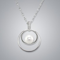 Pearl Pendant with Ring-Ring White Freshwater Pearl