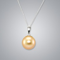 Pearl Pendant with Natural Golden Solitaire South Sea Pearl