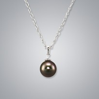 Pearl Pendant with Natural Black South Sea 11.0-10.0 Pearl