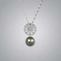 Pearl Pendant with Natural Black South Sea 13.0-12.0 mm Pearls