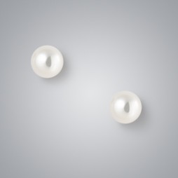 Pearl Stud Earrings with White Freshwater 5.5-5.0 mm Pearls