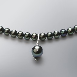 Pearl Necklace with Treated Black Freshwater 8.5-5.0 mm Pearls