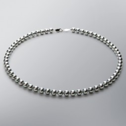 Pearl Necklace with Treated Grey Japanese Akoya 7.0-6.5 mm Pearls