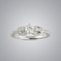 0.24ct Solitaire Diamond Ring with side stones, SI clarity, G/H color