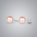 Pearl Stud Earrings with Natural Multicolor Freshwater Pearls 7.0-6.5mm 