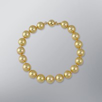 Pearl Bracelet with Treated Golden Japanese Akoya 9.0-8.5 mm Pearls