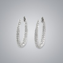 MIKURA Hoop Diamond Earrings
