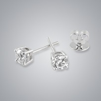 0.41ct Solitaire Diamond Earrings, VS2 clarity, G color
