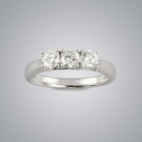 3 Stone Diamond Ring, SI clarity, G color