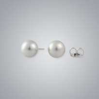 Japanese Akoya Pearl Treated Grey, Stud Earrings, 7.5mm, 18KW