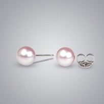 Freshwater Pearl Stud Earrings, Natural Multicolor Pearl 6.5mm 