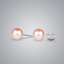 Pearl Stud Earrings with Natural Multicolor Freshwater Pearls 7.0-6.5mm 