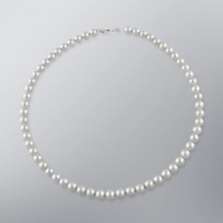 Japanese Akoya Pearl Necklace, Treated Grey, 7.5mm, 18KW