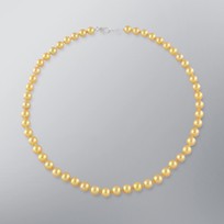 Japanese Akoya Pearl Strand Necklace, Treated Golden, 7.5mm, 18KW