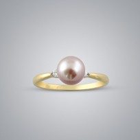 Pearl Ring with Natural Multicolor Freshwater 7.5-7.0 mm Pearls